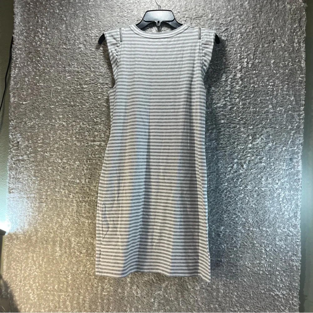 Michael Kors Womens Gray White Dress A-Line Striped Round Neck‎ XS Cotton